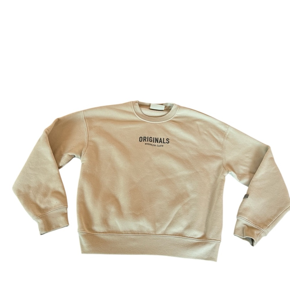 Brooklyn Cloth Originals Cream Crewneck‎ Sweatshirt Relaxed Fit Menś SZ Small